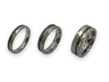 Offset hammered Tungsten inlay ring core
