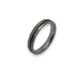 Offset hammered Tungsten inlay ring core 4 mm