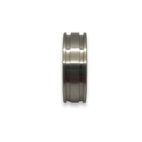 Stainless steel double 1.5 mm channel inlay JDG one piece ring core