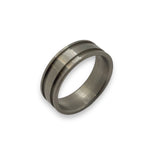 Stainless steel double 1.5 mm channel inlay JDG one piece ring core