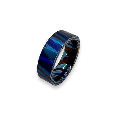 Titanium Damascus customizable ring core –