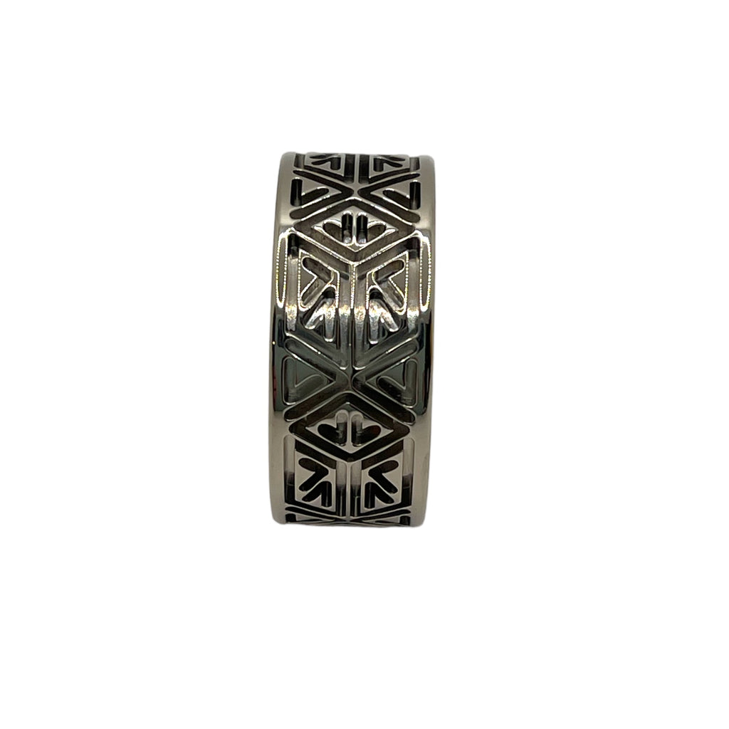 Aztec Inlay Arch Titanium Aztec pattern inlay channel ring core – Ringsupplies.com