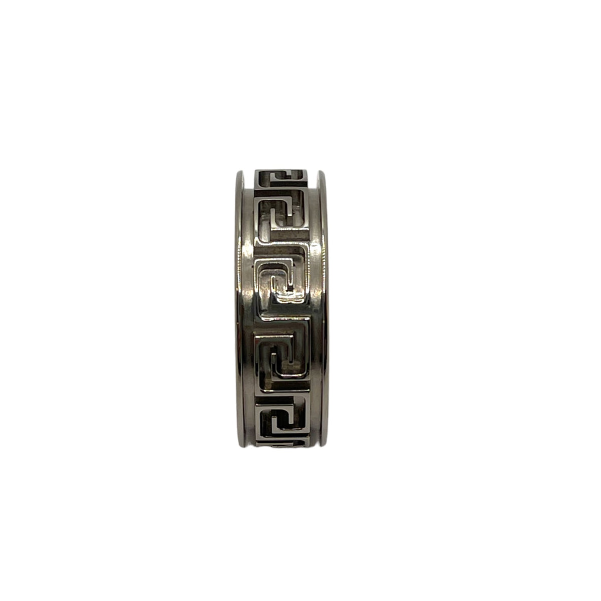 Titanium Greek pattern inlay channel ring core – Ringsupplies.com