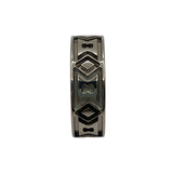 Native blanket pattern inlay channel titanium ring core