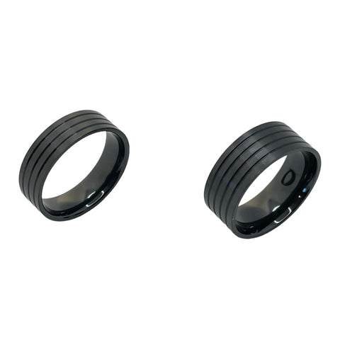 Black zirconium flat 6 mm, 8 mm ring core