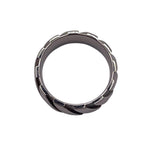 Cross Cut inlay channels Titanium ring core
