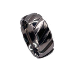 Cross Cut inlay channels Titanium ring core