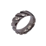 Cross Cut inlay channels Titanium ring core