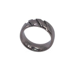 Cross Cut inlay channels Titanium ring core