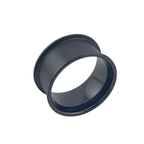 Black ceramic 12 mm total width, 10 mm inlay channel ring core