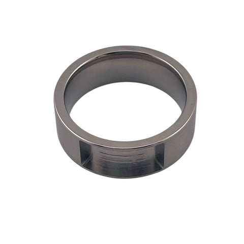 Rectangle pocket inlay titanium inlay ring