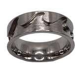 Titanium Ocean wave inlay channel ring core