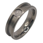 Cup and inlay channels titanium ring core 6 mm total