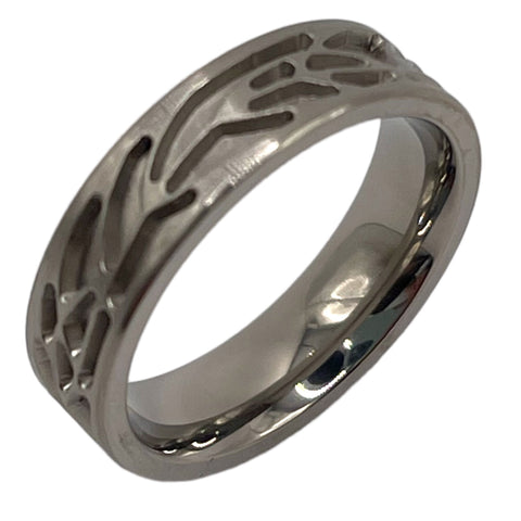 Titanium Leaf inlay channel ring core 6 mm