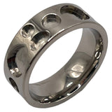 Titanium Various dots inlay channel ring core 8 mm