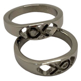 Titanium inlay ribbon ring