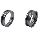 Flat Edge tungsten channel inlay ring cores in 6 and 8 mm total width