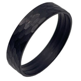 Hammered tungsten Black Brushed finish, outside ring core 6mm for interior inlaying