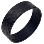 Hammered tungsten Black Brushed finish, outside ring core 8 mm for interior inlaying