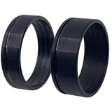 Black plated Tungsten with offset accent line, outside ring shell for inlay inside ring cores