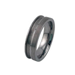 Tungsten offset inlay channel ring core 6mm, 8mm total width options