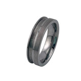 Tungsten offset inlay channel ring core 6mm, 8mm total width options