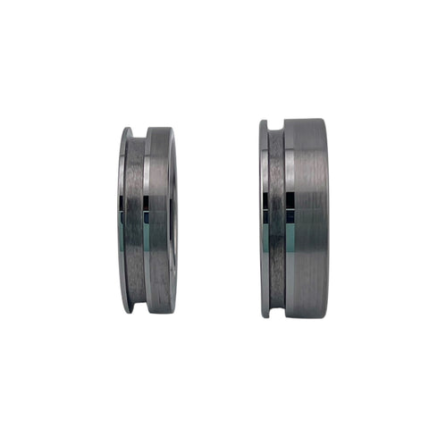 Tungsten offset inlay channel ring core 6mm, 8mm total width options