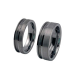Tungsten offset inlay channel ring core 6mm, 8mm total width options