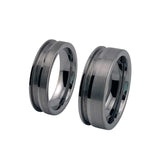 Tungsten offset inlay channel ring core 6mm, 8mm total width options