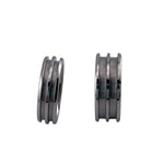Tungsten double inlay channel ring core 6mm, 8mm total width options