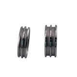 Tungsten double inlay channel ring core 6mm, 8mm total width options