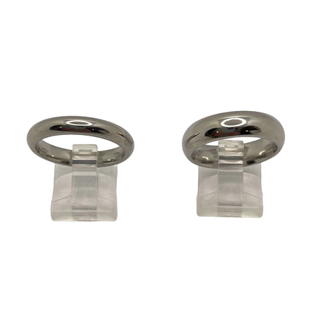 Polished cobalt dome ring blanks, 4mm and 6mm total widths ZBL-3984, 3986