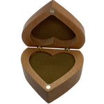 Heart shape wood ring boxes - Beech