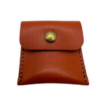 Leather ring pouches - red