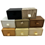 Wood grain textured paper ring boxes