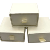 Pack of Wood grain textured paper ring boxes - ivory