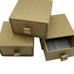Pack of Wood grain textured paper ring boxes - green