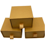 Pack of Wood grain textured paper ring boxes - earth
