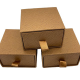 Pack of Wood grain textured paper ring boxes - copper