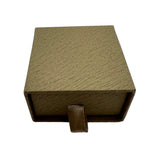 Wood grain textured paper ring boxes -  green