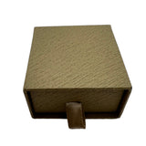 Wood grain textured paper ring boxes -  green
