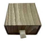 Wood grain textured paper ring boxes - brown