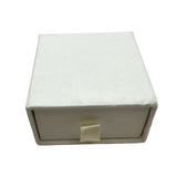 Wood grain textured paper ring boxes - ivory
