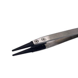 Stainless steel tweezers with replaceable tips for ring inlay