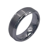 Tungsten satin flat top with polished edges ring core