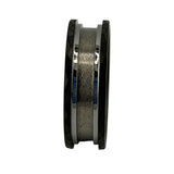 Hammered black Tungsten White gold plated small step inlay channel ring core