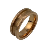 Hammered Rose Gold plated Tungsten channel ring core