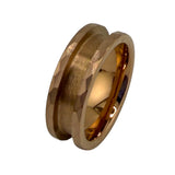 Hammered Rose Gold plated Tungsten channel ring core