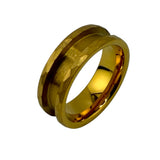 Hammered Gold plated Tungsten channel ring core