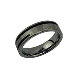 Hammered - Faceted Tungsten double offset channels, 6mm, 8mm widths